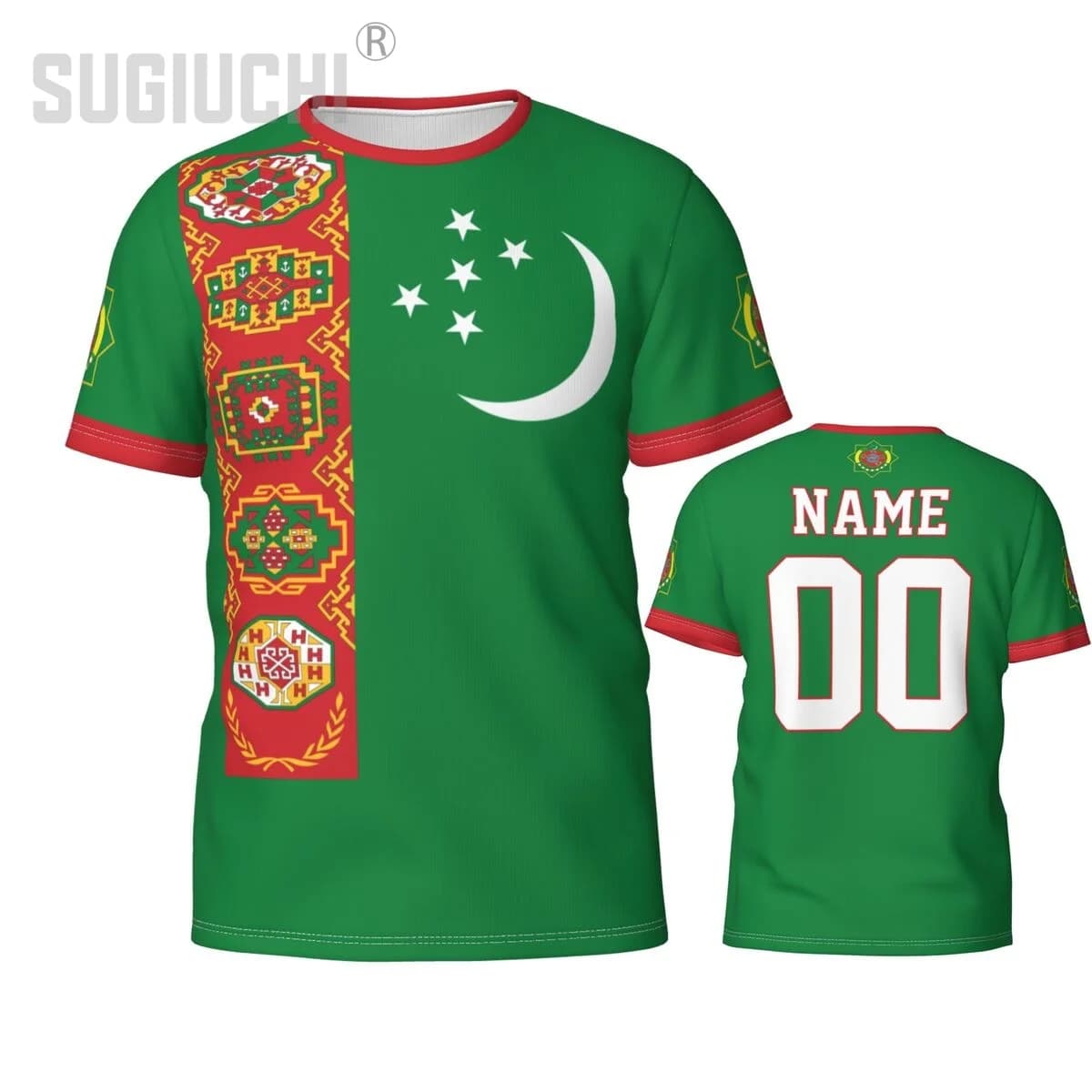 Nome personalizzato Numero Bandiera del Turcenistan Emblema T-shirt 3D per uomo Donna T-shirt Abbigliamento della squadra Calcio Appassionati di calcio T-shirt regalo