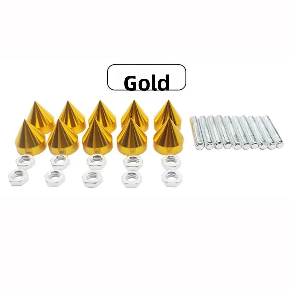 10pcs/Set New Aluminium Iron Car License Plate Bolts Cuspate Style Muticolors Frame Screws Pointed License Plate Holder Screw