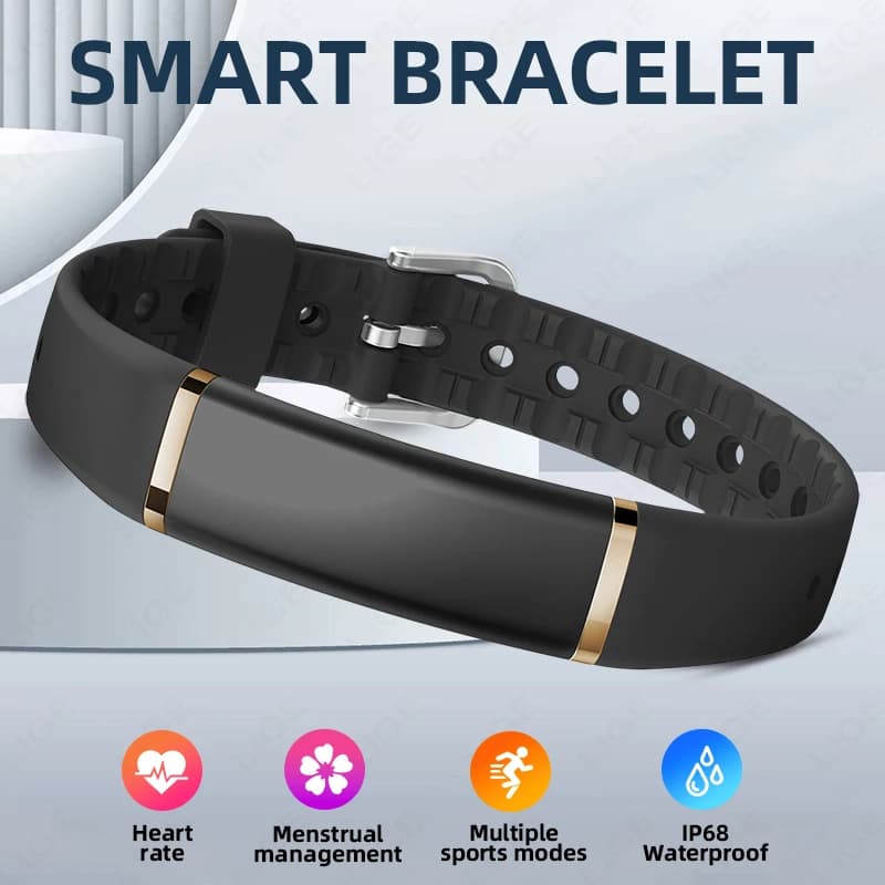 Smart Fitness Watch Bracelet with Bluetooth Connection, Cardiac Frequency Monitoring, Sleep Monitoring, Passes, Smartwatch for Android iOS