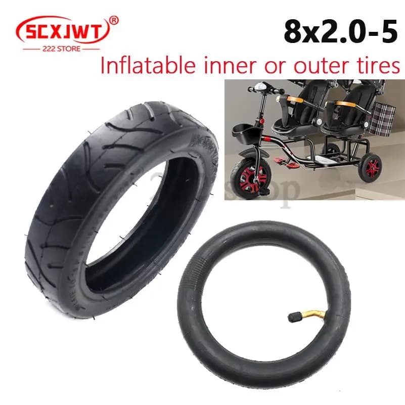Pneumatico da 8 Pollici di Buona Reputazione 8X2.0-5 8x2.00-5 con Camera d'Aria e Gomma per Scooter Elettrico, Passeggino, Parte di Ricambio per Moto