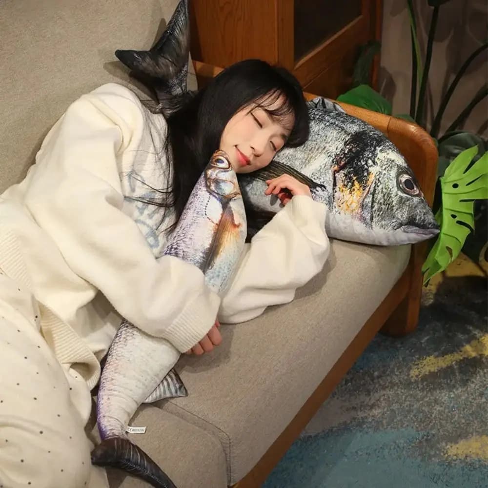 Funny Perch Simulation Fish Pillow Stuffed PP Cotton Cartoon Fish Grouper Lovely Fish Anime Pillow Girls Chrismas Gift