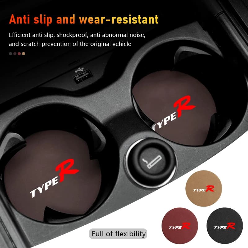 For Honda Suede Car Coaster Water Cup Holder Anti-Slip Pad Bottle Holder Fit Odyssey Legend Passport Stream City Vezel Jazz