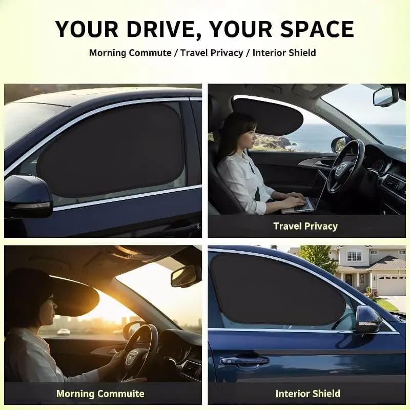 Universal Car Side Window Sunshade UV Protection for Children and Pets Foldable Mesh Cover for Travel Comfort