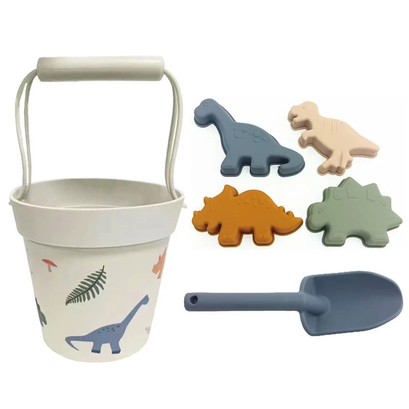 Giocattolo interattivo estivo per genitori e figli, set di secchielli da spiaggia in silicone, strumenti per scavare sabbia e giocare con l'acqua per bambini
