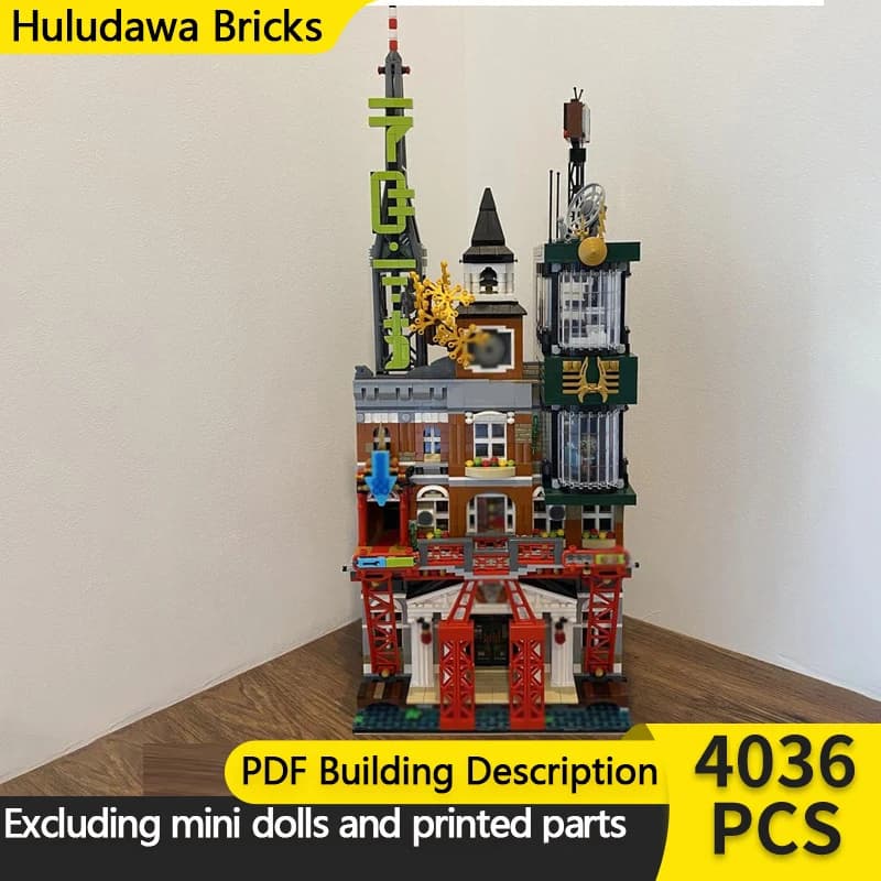 City Street View Model MOC Building Bricks City Television NGTV Modular Technology Children Holiday Gifts Assemble Toys Suit
