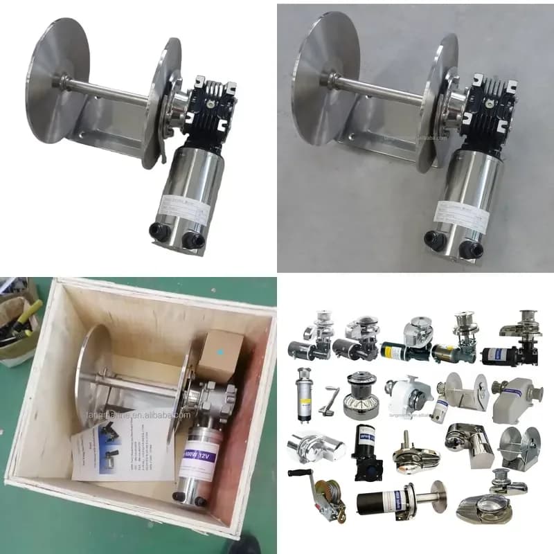 Marine Stainless Steel Yacht Electric Rope Winch Remote Drum Anchor Windlass