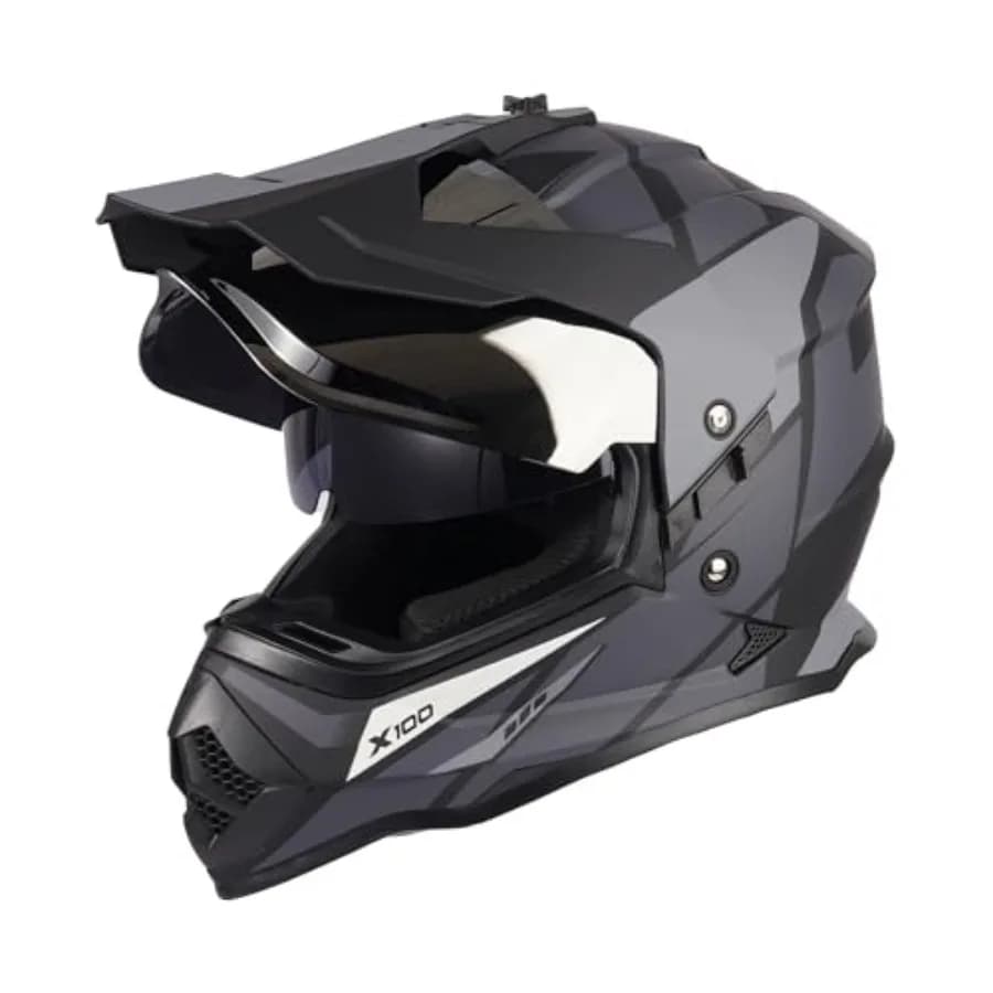 Casco da Moto Dual Sport per Avventura, Certificato DOT per Adulti, Doppia Visiera con Protezione UV e Slot per Interfono, per ATV UTV Dirt Bike S