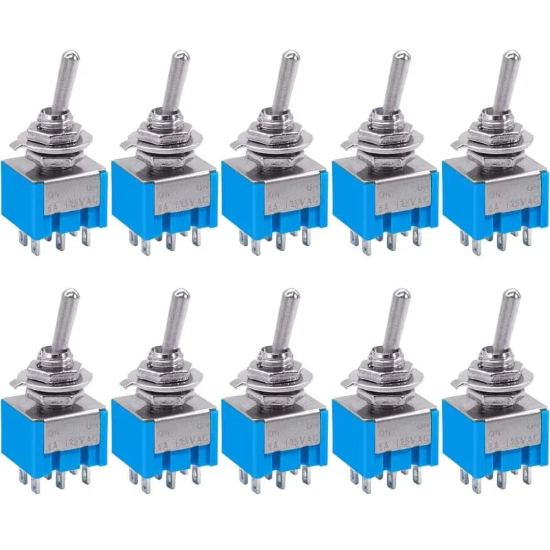 10/20 pcs MTS-202 MTS-203 6A 125 V AC Leverage Switch on SPDT 6pin Mini DPDT ON OFF ON/ON Switch with Waterproof Cap