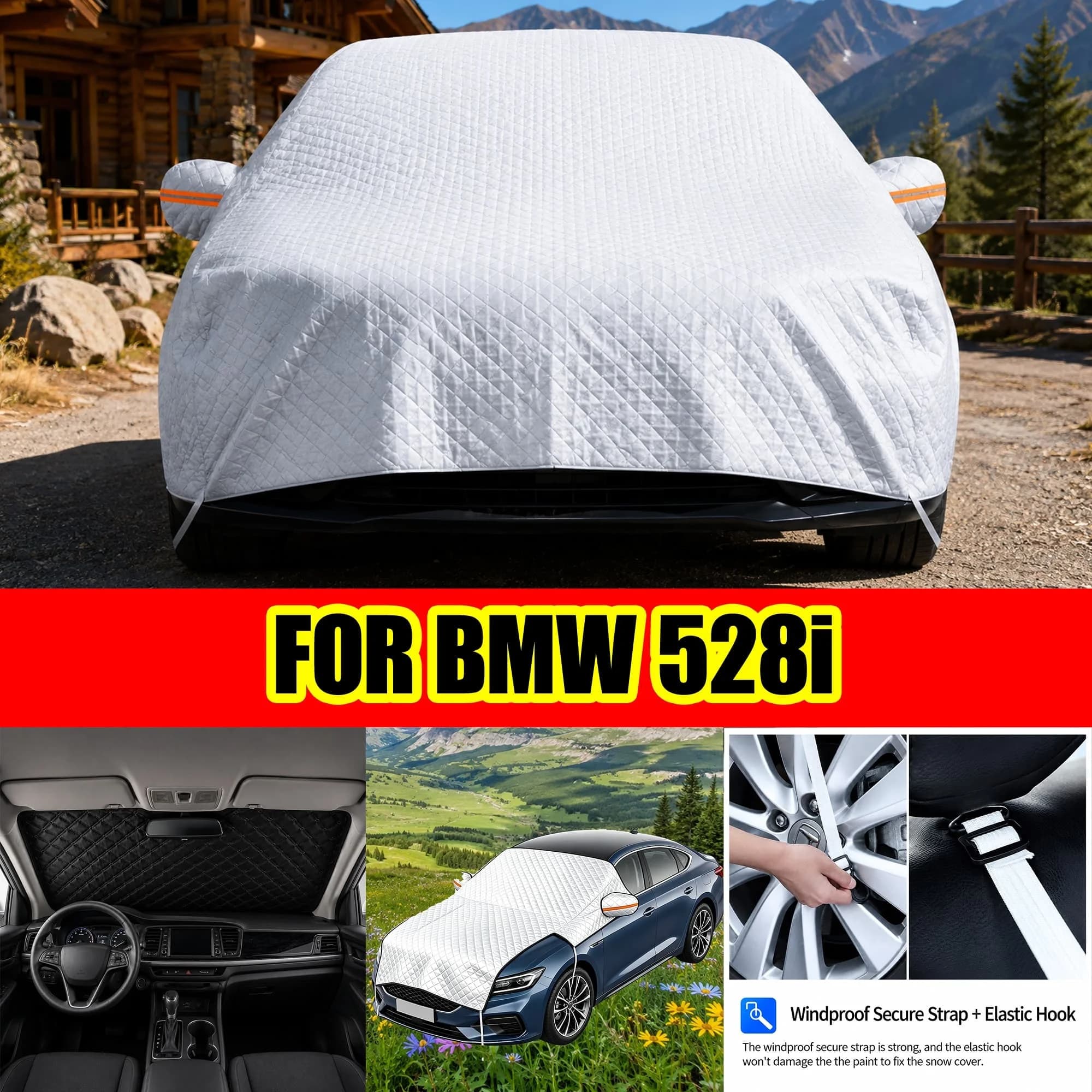 FOR BMW 528i Windshield Sunshade, UV Protection & Heat Block Cover For Car Front Window