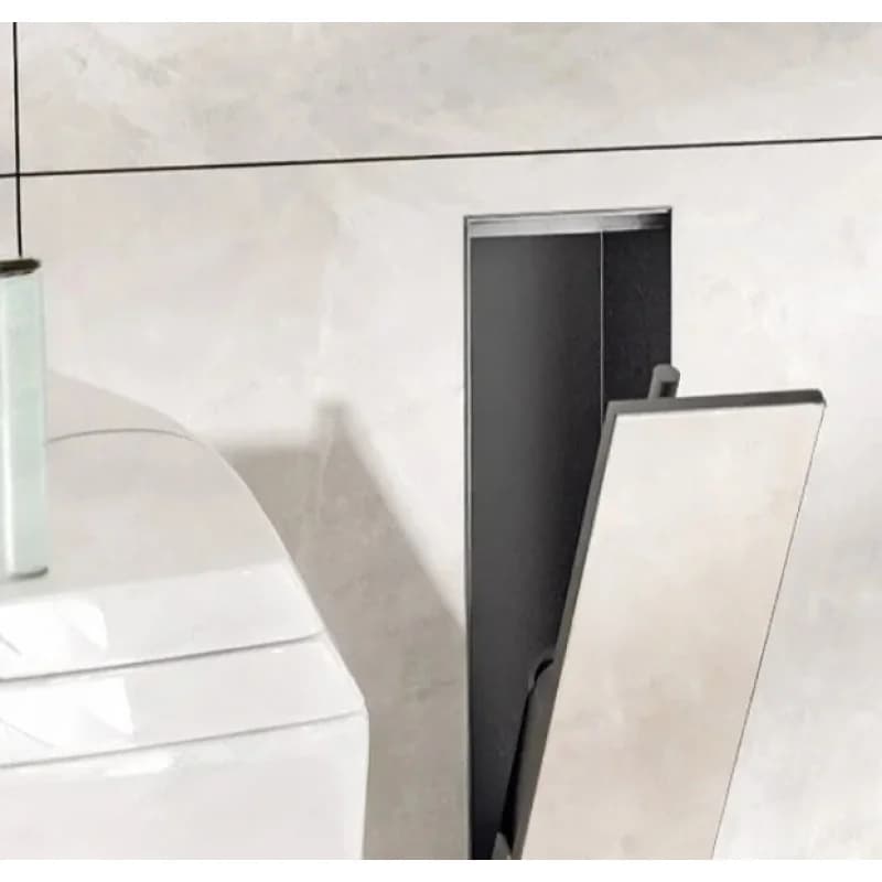 Modern Bathroom Hidden Toilet Set | Stainless Steel Wall Niche with Silicone Brush, Embedded Design