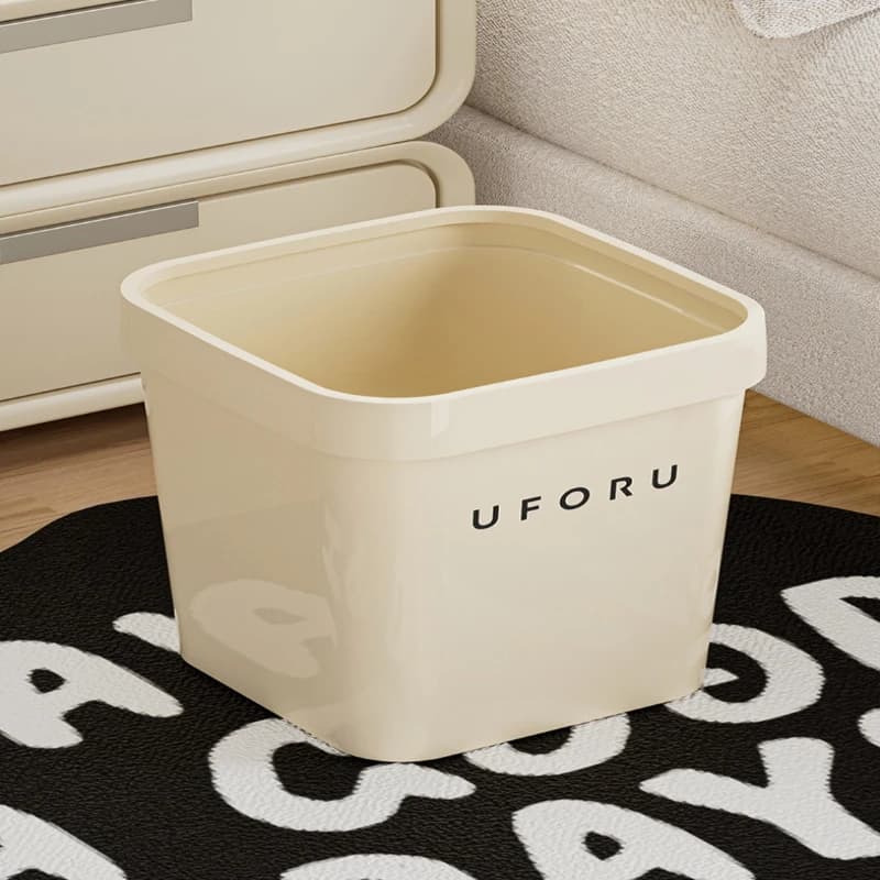Contenitori per rifiuti senza coperchio in stile retrò Contenitori per rifiuti in plastica con anello di pressione per uso domestico di fascia alta Soggiorno Cucina Casa Basurero JTW