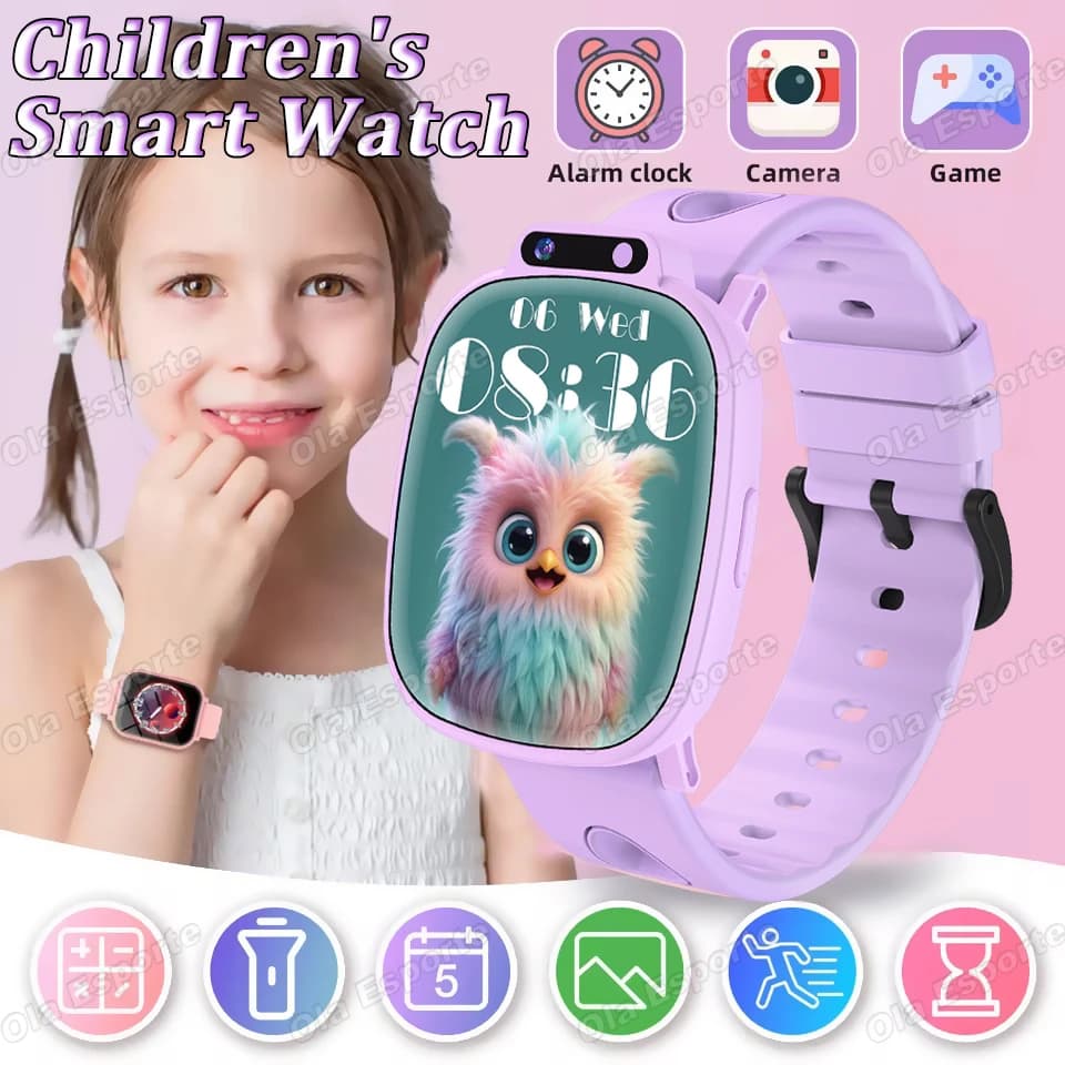 New Kids Smartwatch 2026 1.9- POLLICs Camera Flashlight Multi Games Calculator Sonno Monitor Smartwatch for Kids Gift Boys Girls