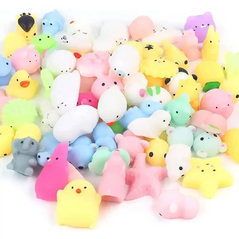 3pcs Random Mini Squishy Mochi Squishy Toy Party Favors Kawaii Animal Squishy Stress Toy Unicorn Piggy Cat Toy for Kid Girl Boy