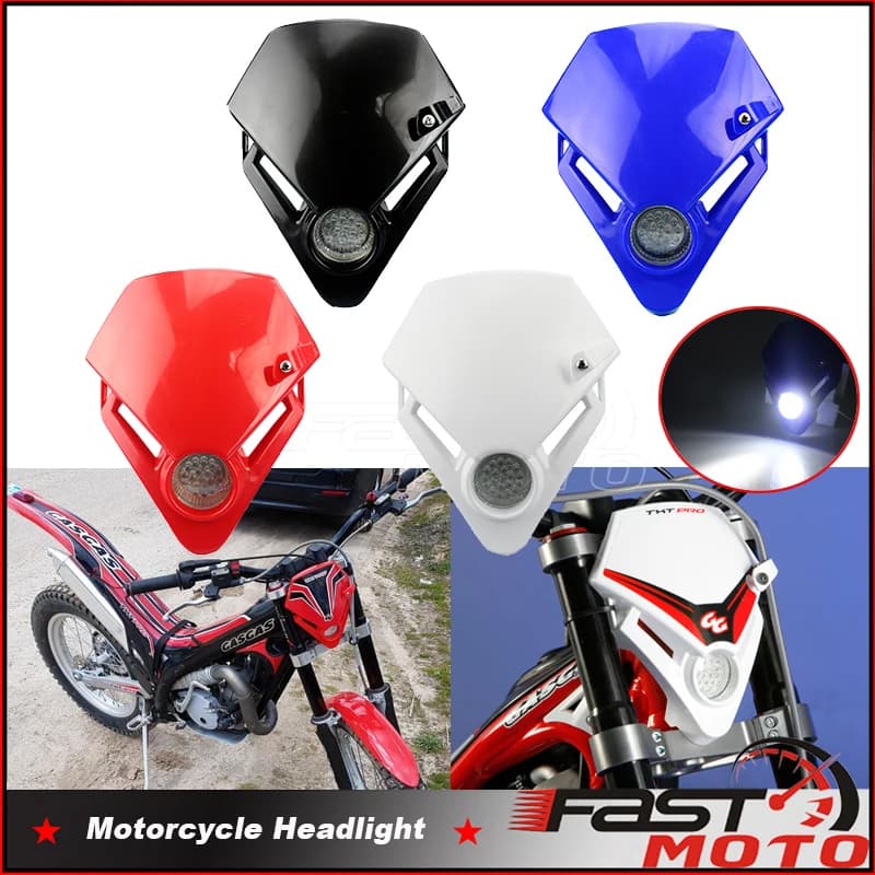 Per Gas Gas Trial GP 280 250 300 125 XT TXE TXT Kawasaki Yamaha GSX ZXR CBR CBF Hornet Fazer Mini LED faro anteriore lampada