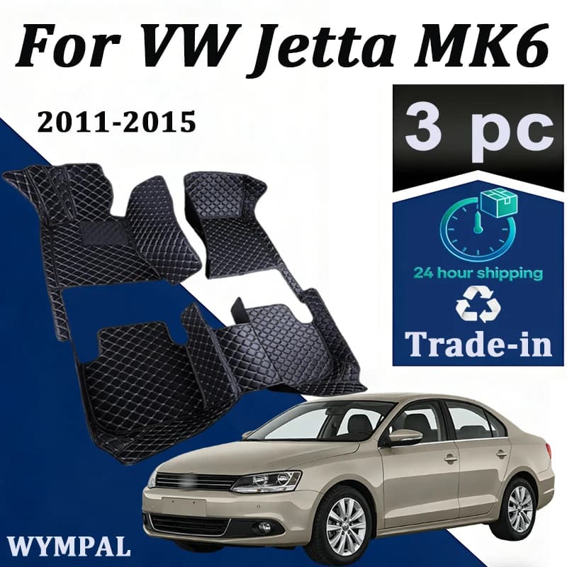 Custom Car Mats for VW Jetta MK6 2011 2012 2013 2014 2015 Luxury Leather Car Women Car Mats Full Cover