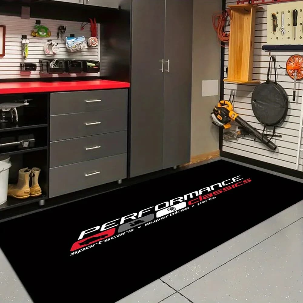 Tappetino per Moto Performance Classics, Tappeto Antiscivolo per Garage, Assorbente, Stile Racing, Decorazione Casa
