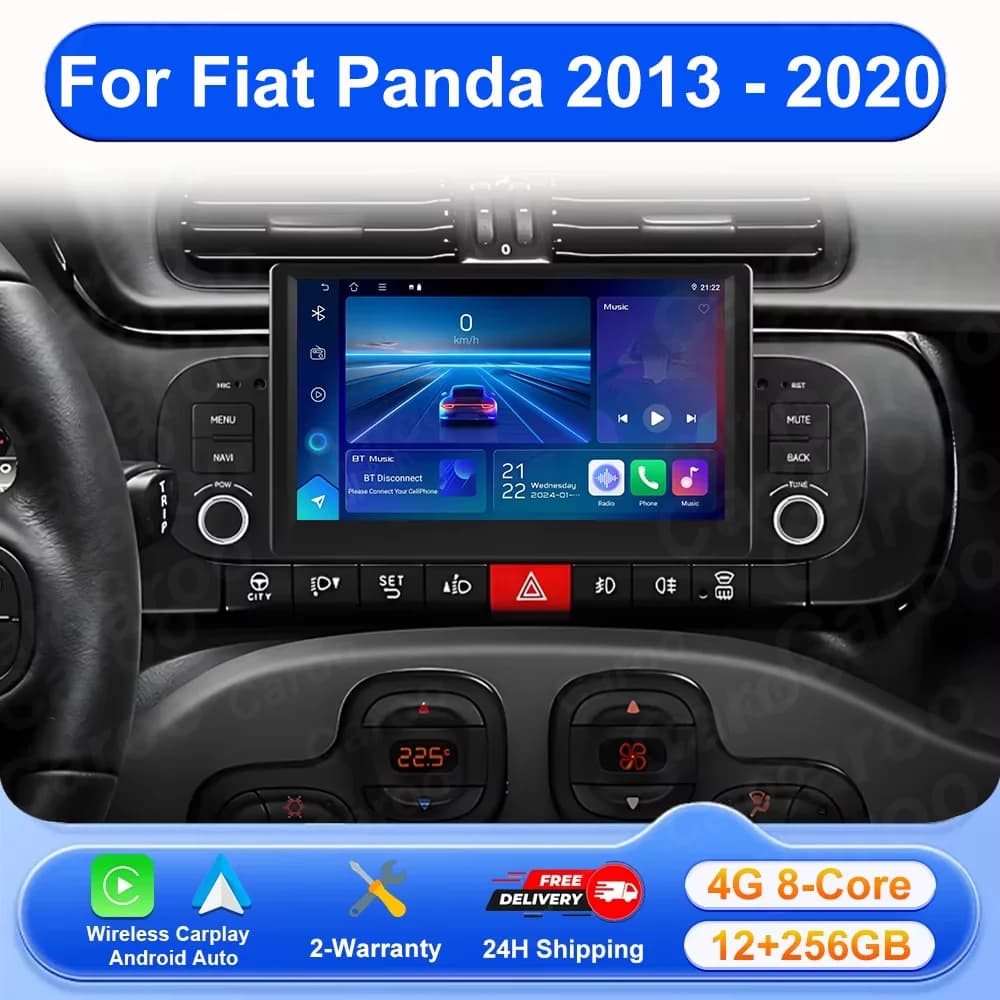 Android 16 Auto For Fiat Panda 2013-2020 Wireless CarPlay Car Radio GPS Navigation Multimedia Video Player Audio Head Unit Tools
