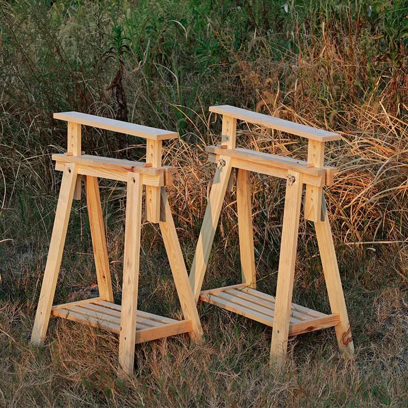 Staffa per gamba da tavolo in legno massello per sollevamento tronchi Panca semplice per esterni Panca da banco Puntelli per riprese Tavolo fotografico Creazione di vecchi tavole di legno