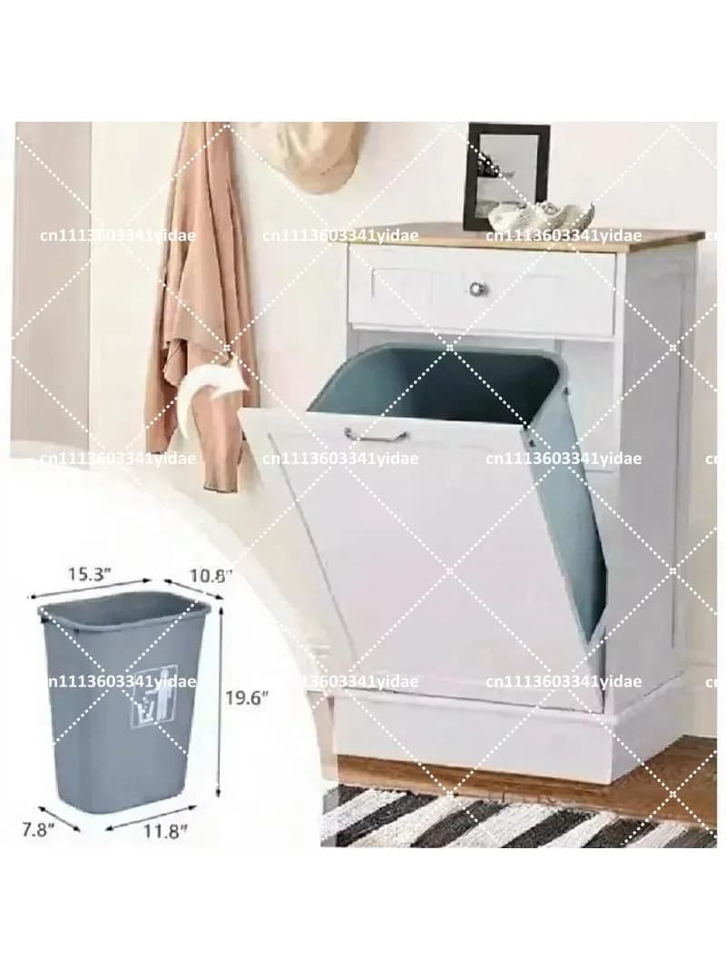 Tilt Out Trash Cabinet Kitchen Waste Bins Free Standing Laundry Hamper Recycling Trash Can Holder