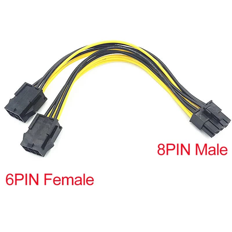 Adattatore cavo da 8 pin maschio a doppio 6 pin femmina/6 pin maschio a Daul 8 pin femmina Scheda video grafica da 20 cm Splitter di alimentazione PCI Express