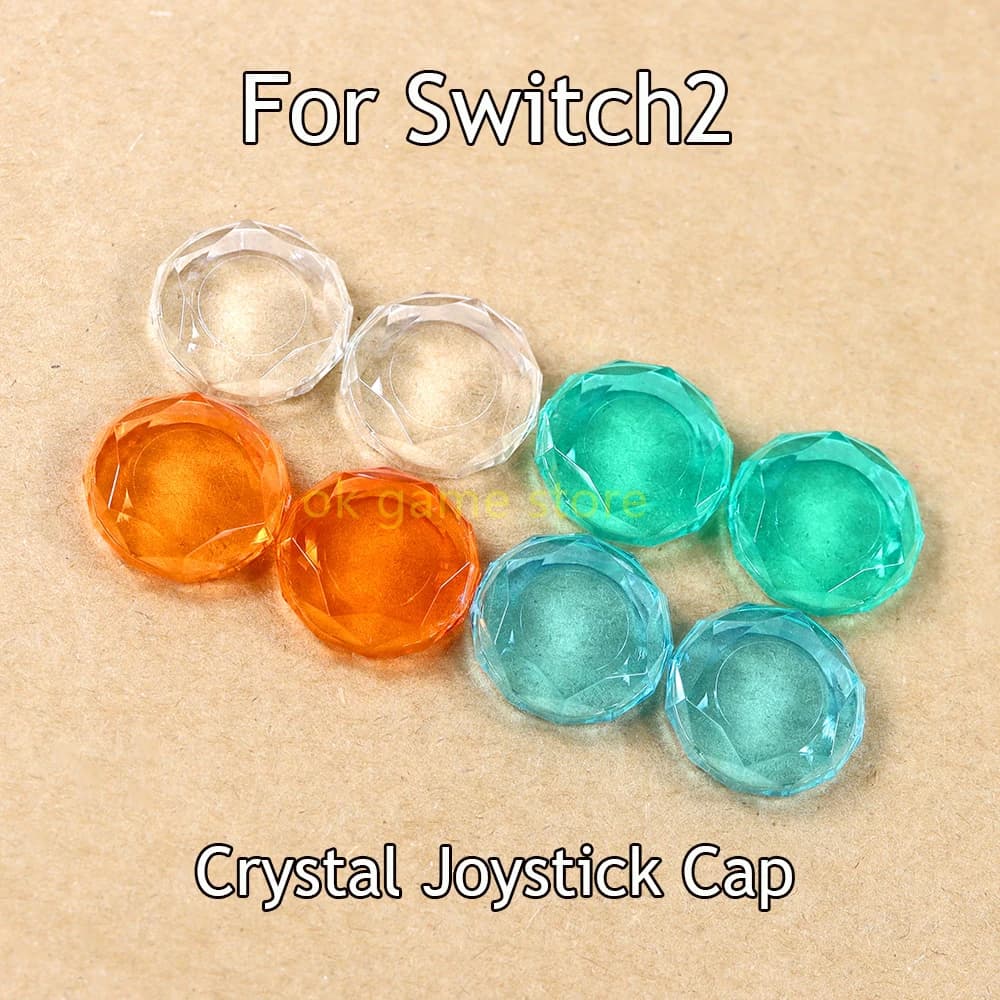 Tappo joystick in cristallo da 2 pezzi per Nintend Switch/Switch Lite per Switch2 Copri impugnatura per pollice Tappo stick analogico in cristallo per NS/NS Lite/NS2