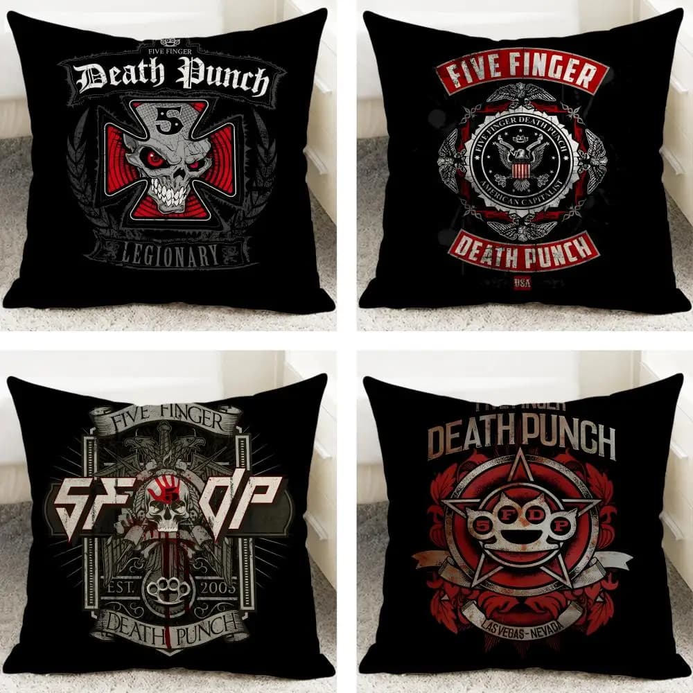 Band Five Finger Death Punch Cushion Cover Cushion Covers Natural Linen Breathable Sofa Bedroom Decor Pillowcase