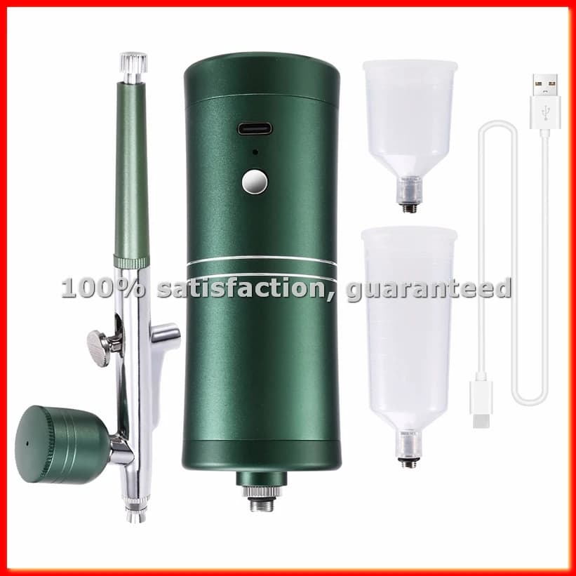 Aerograph for Nails with Portable Compressor for Nail Art, Painting, Cake Decoration, Nano-ABAM Steam Compressor