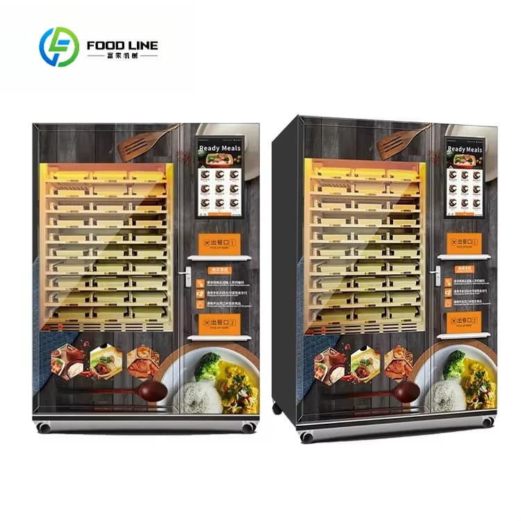 Pronto per mangiare Distributore automatico di scatole di pranzo per pasti caldi Distributori automatici di alimenti caldi Distributore automatico di alimenti veloci per pasti pronti di vendita caldi