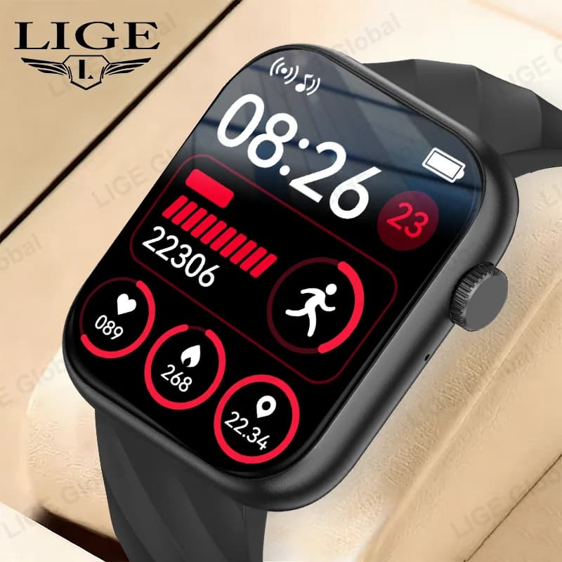 Smartwatch LIGE con Dynamic Island, Chiamate Vocali, Display HD da 1,83'', Impermeabile IP68, Orologio Sportivo Intelligente con Monitoraggio della Frequenza Cardiaca e della Salute