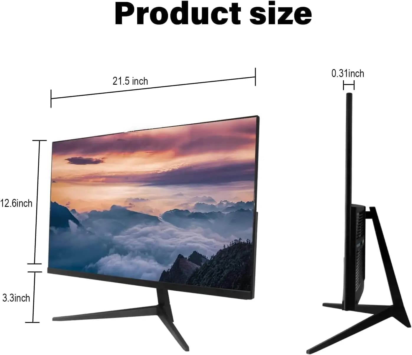 Schermo per telecamera di sicurezza, monitor per PC LED sottile da 22 pollici 1080P con altoparlante integrato compatibile con DVR NVR di sicurezza CCTV