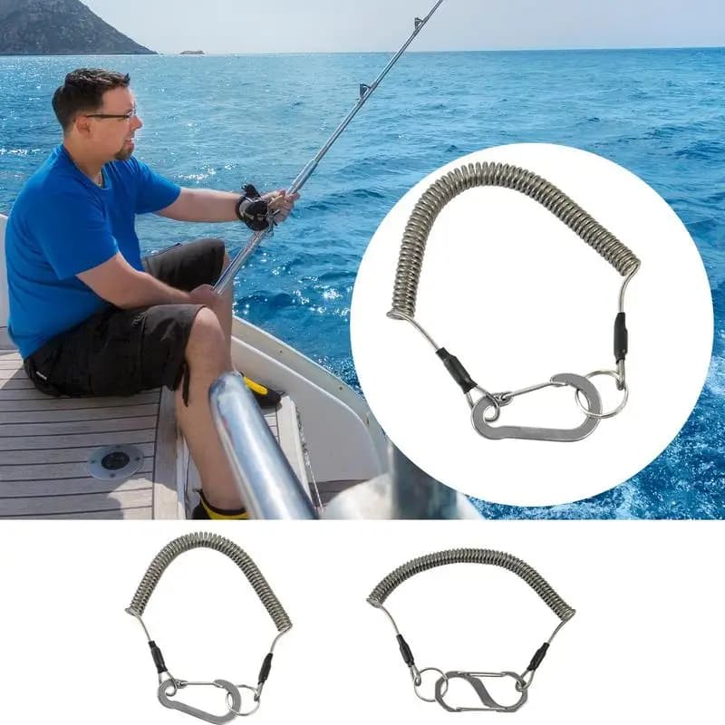 Cordino a spirale Retrattile Kayak Paddle Corda Corda da pesca Anti smarrimento Cordino per canne da pesca Pinze pagaie da barca Kayak