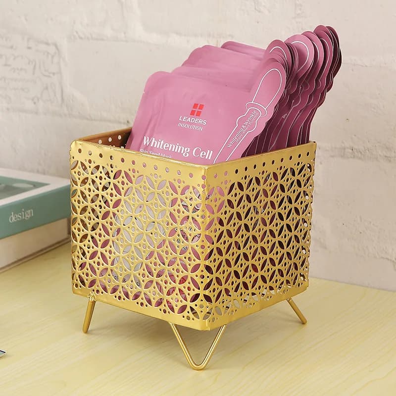 Toeletta Porta pennelli per trucco Scaffale Portapenne Portaoggetti per caramelle Snack Porta piatti Custodia per decorazioni per desktop per feste di nozze per la casa