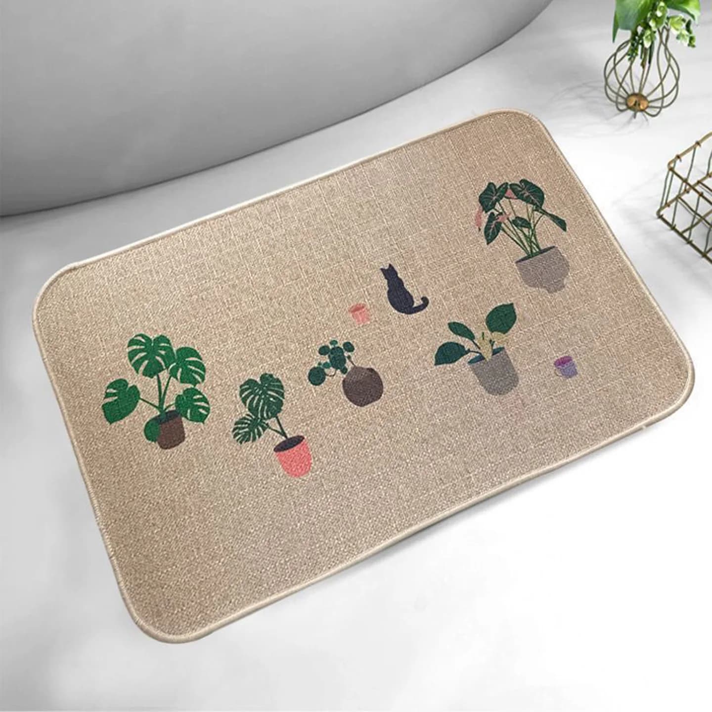 VIKAMA Tappetino da bagno fresco e semplice - Tappetino antiscivolo per interni ed esterni - Tappeto decorativo per la casa