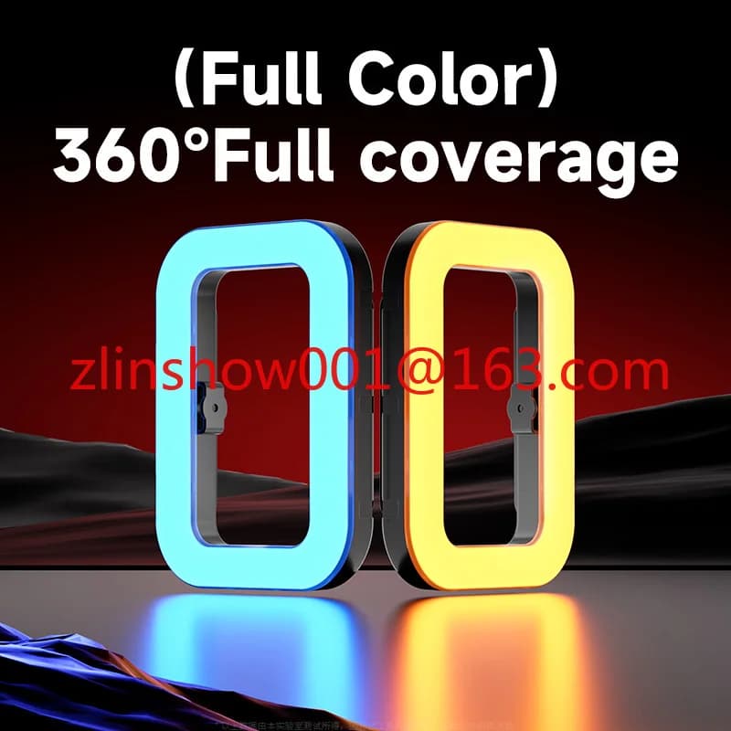 Handheld RGB LED Ring Video Light for Outdoor Vlogging with Stabilizer Bracket and Tripod for Smartphone and Camera Use Light