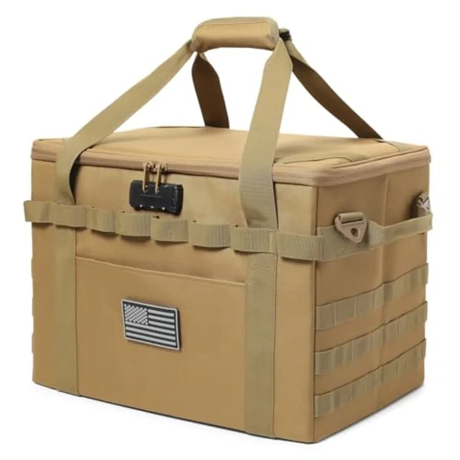 Borsa Tattica per Campeggio - Borsa Organizer Multifunzione con Lucchetto a Combinazione e Tracolla