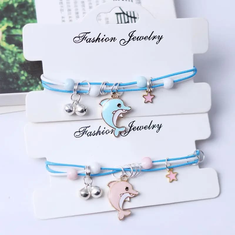 Yungqi Cartoon Marine Dolphin Coppia Bracciale Mano Uomo Donna Regalo Amicizia Animale Farfalla Charms Cinturino Corda Bracciale Gioielli