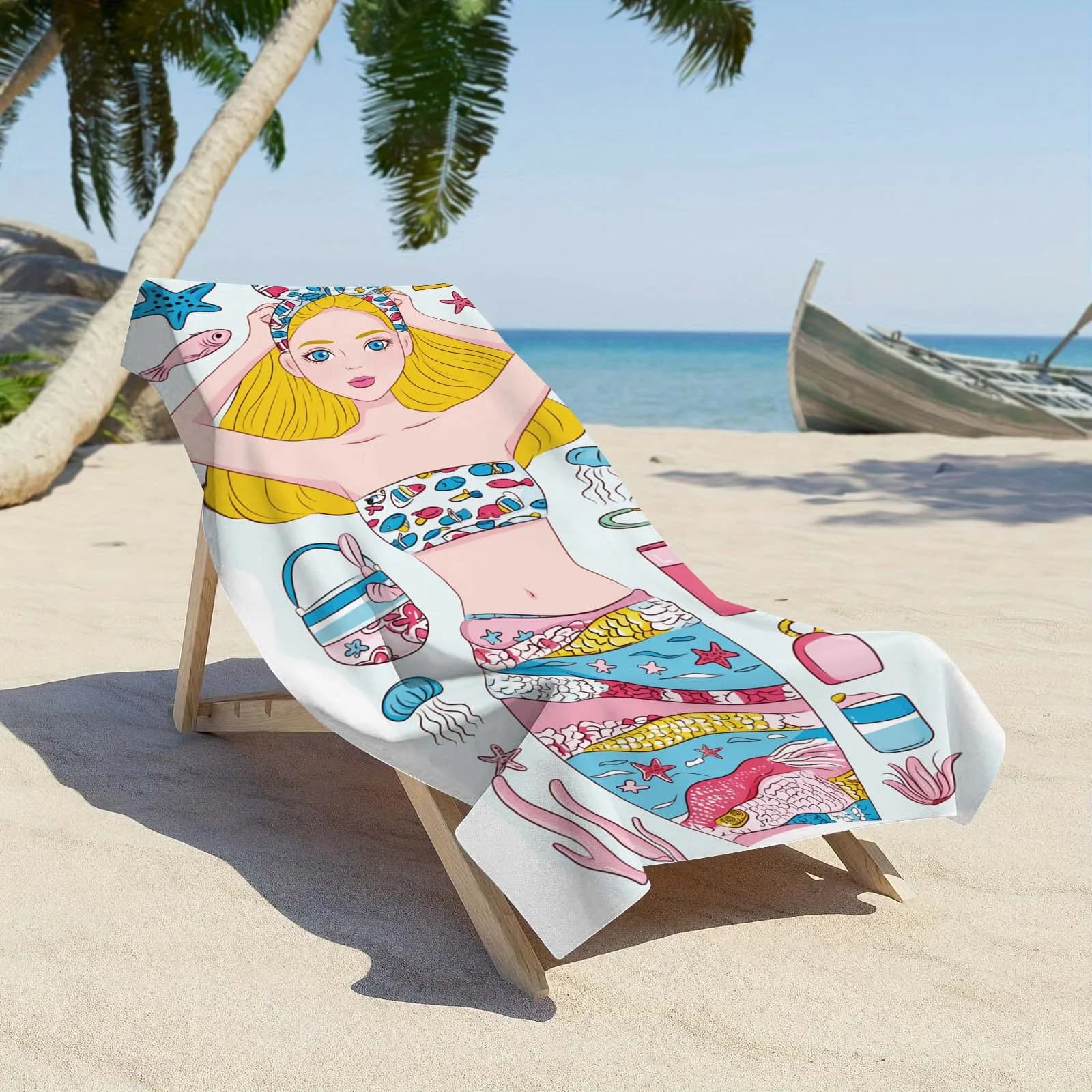 Divertente telo mare Anime Asciugamano da spiaggia assorbente ultraleggero portatile adatto per palestra, nuoto, picnic, viaggi