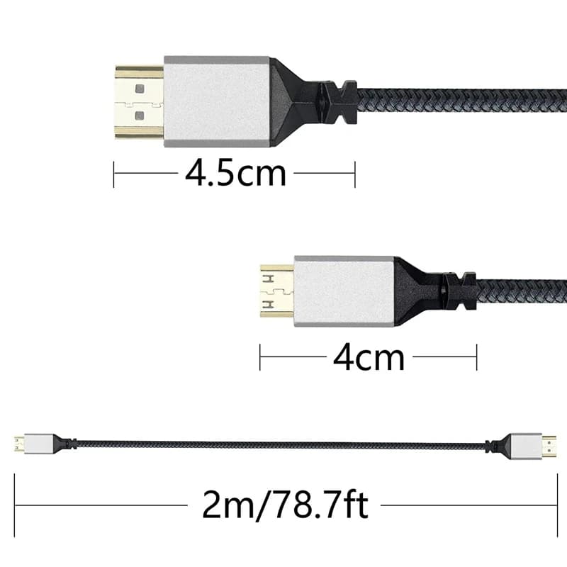 For Camera PS3/4/5 Projector TV Box Laptop 4K 60HZ TPU Micro Mini TO HDMI-Compatible Extension Male Cable 1m-10m