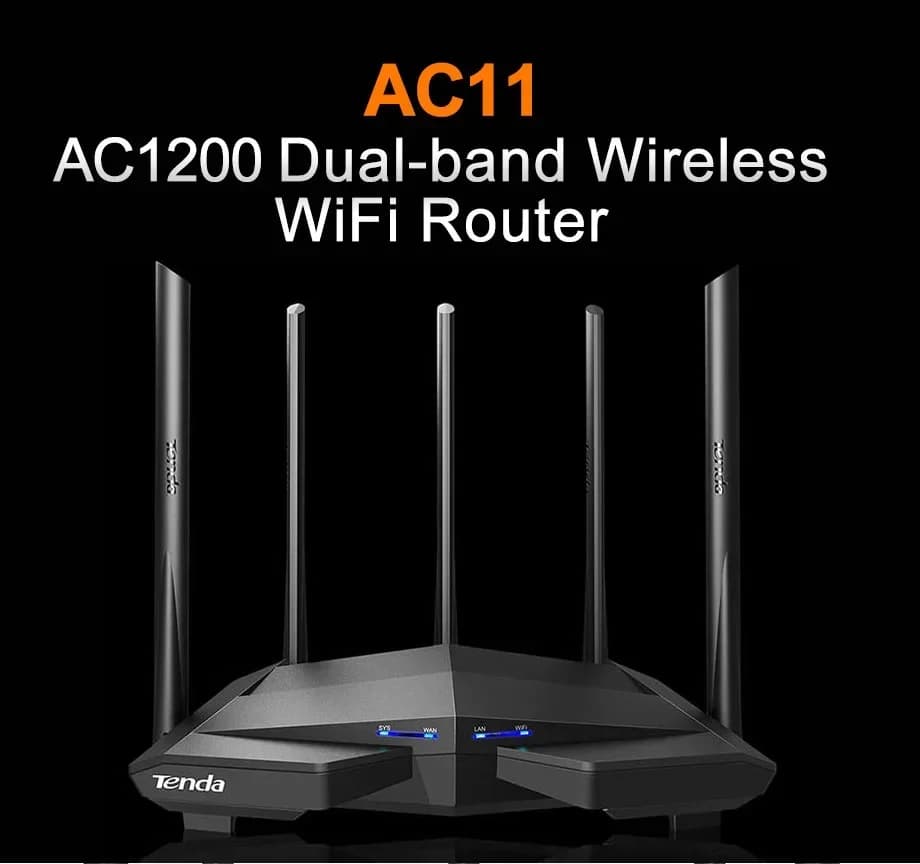 Tenda AC11 AC1200 Router Wifi Gigabit 2.4G 5GHz Dual-Band 1167Mbps Ripetitore Wi-Fi di rete wireless con 5 antenne ad alto guadagno Te