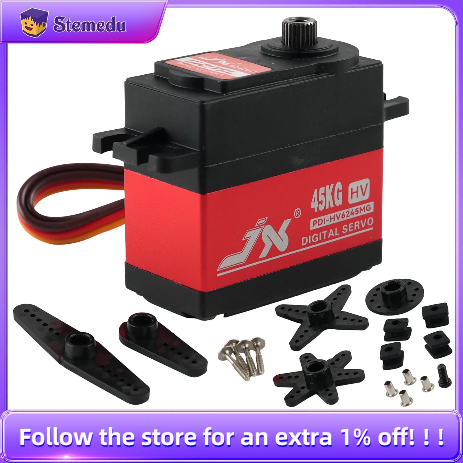 JX Servo PDI-HV6245MG 45KG HV Coppia elevata Metal Gear Servo digitale impermeabile per RC Car Crawler RC Barca Elicottero Modello Parti