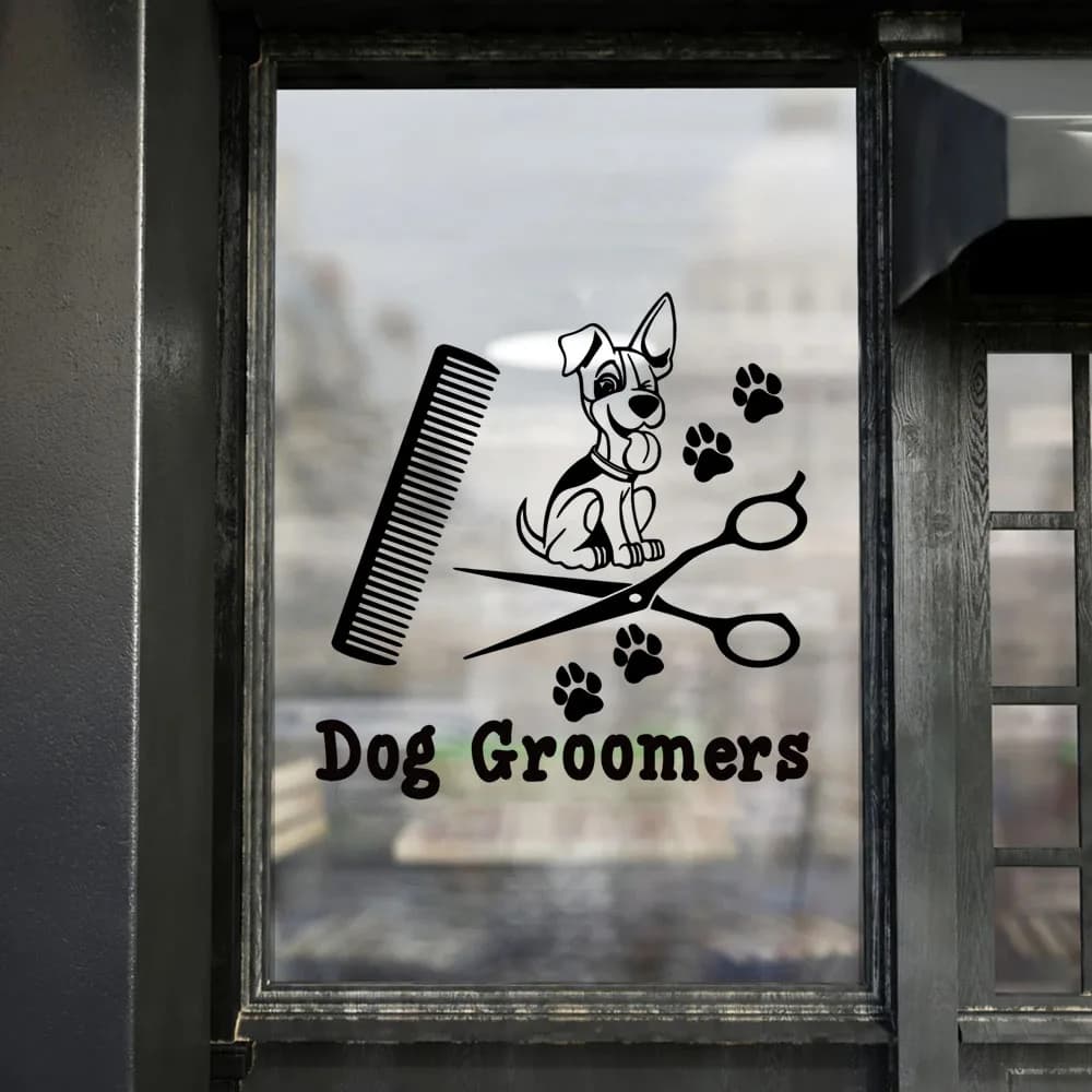 1PC Cute Pet Grooming Customized Text Wall Sticker Pvc Removable The best Christmas gifts Vinyl Art Decal