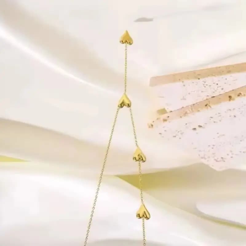 Nuovo braccialetto vintage in acciaio inossidabile con cuore dorato per donna, catena alla moda, nuovo gioiello da polso alla moda, regalo di compleanno per ragazza