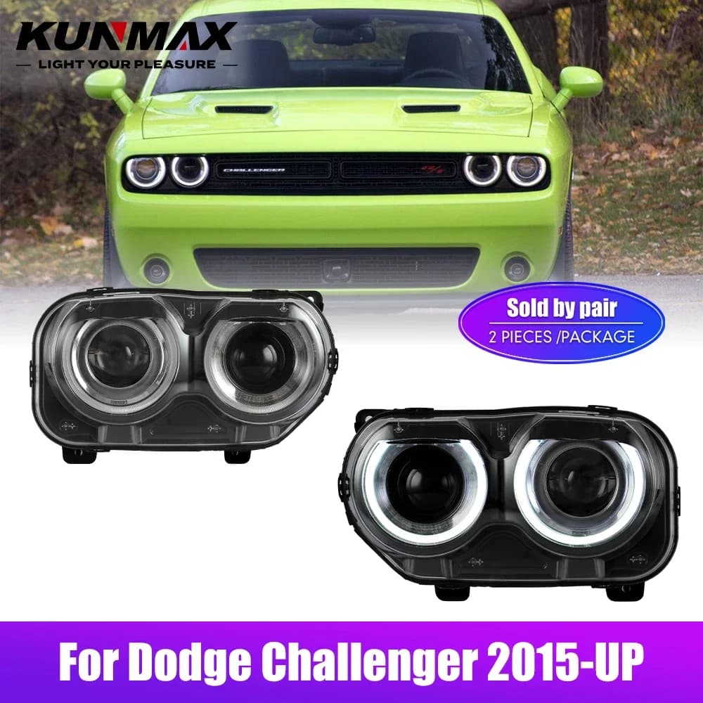 LED Car Light for Dodge Challenger 2015-2022 Car Styling Front Lamp DRL Tuning Light Plug And Play LED Headlight