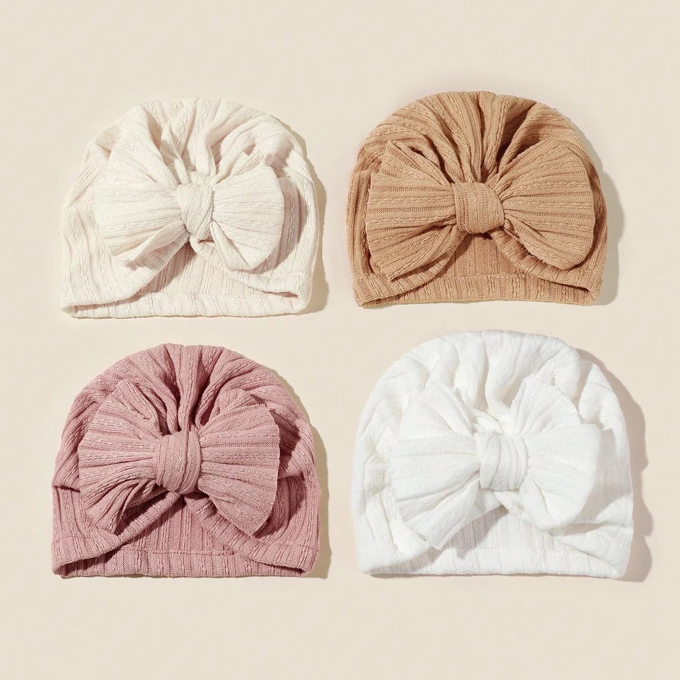 Bowknot lavorato a maglia bambino autunno inverno cappello carino tinta unita neonate grande fiocco cappello turbante morbido berretto infantile berretti primaverili avvolgenti per la testa