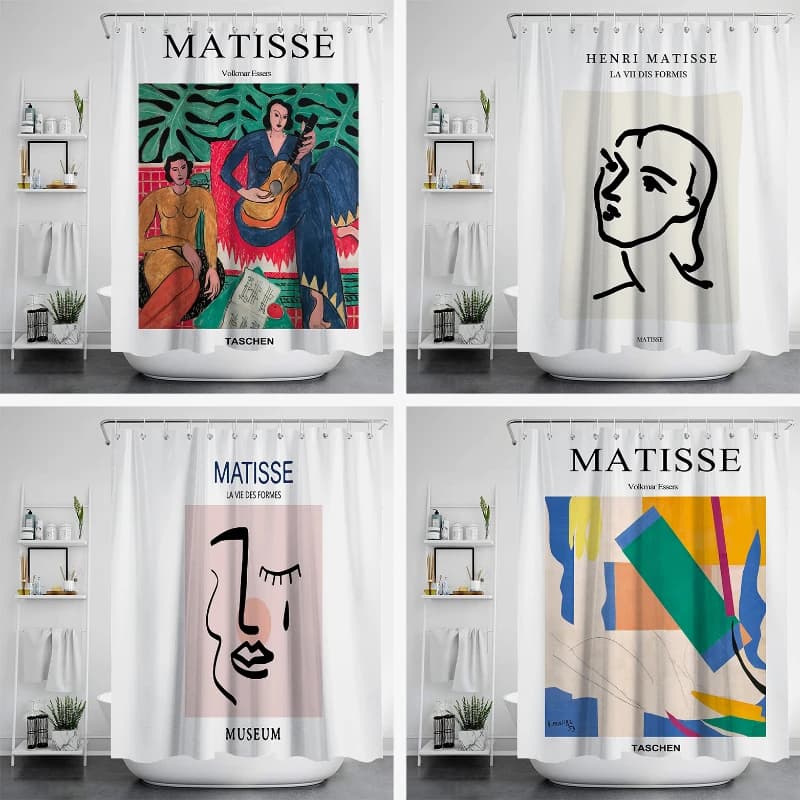 Bathroom Curtains Shower Curtain Waterproof Nordic Style Home Decoration Bath Curtain Set with Hooks Water Resistant Mold Proof