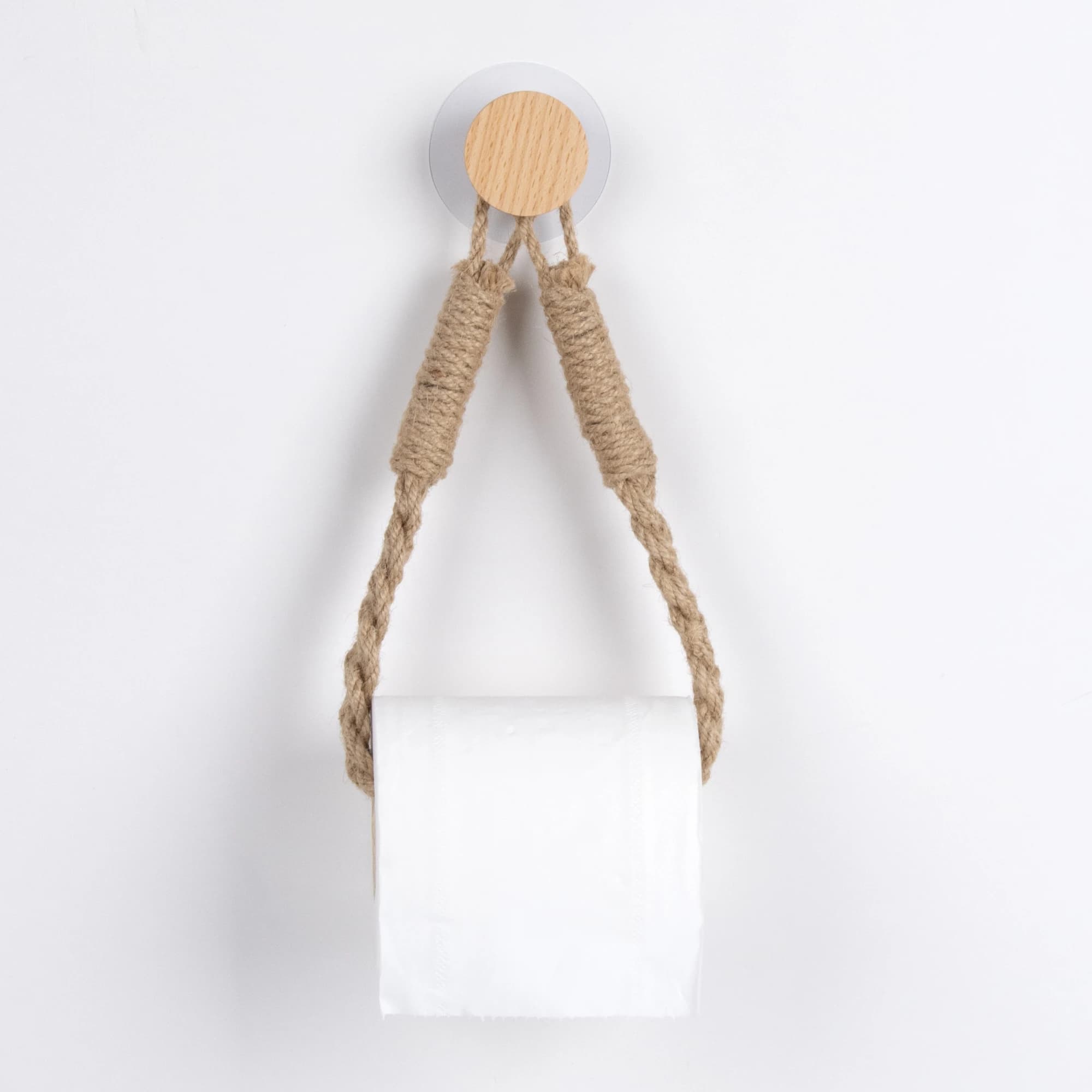 Corda di canapa intrecciata senza chiodi Porta asciugamani di carta Porta asciugamani da bagno Porta carta igienica Porta asciugamani Colore canapa beige