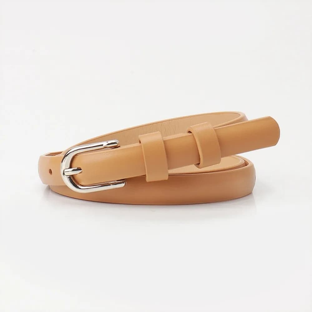 Cintura Sottile da Donna in Tinta Unita con Fibbia Vintage Regolabile, Cintura alla Moda con Fibbia ad Ago per Donna