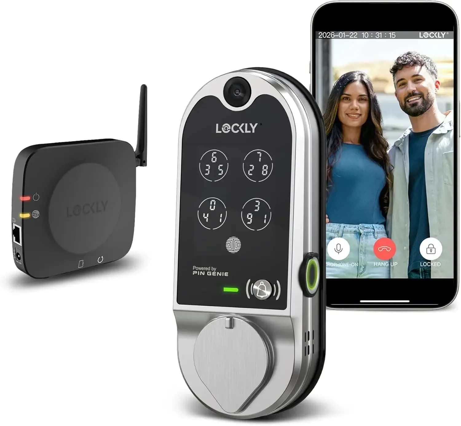 Videocitofono con serratura intelligente per porta d'ingresso, tastiera con impronta digitale, controllo tramite app, blocco automatico, nessun costo mensile