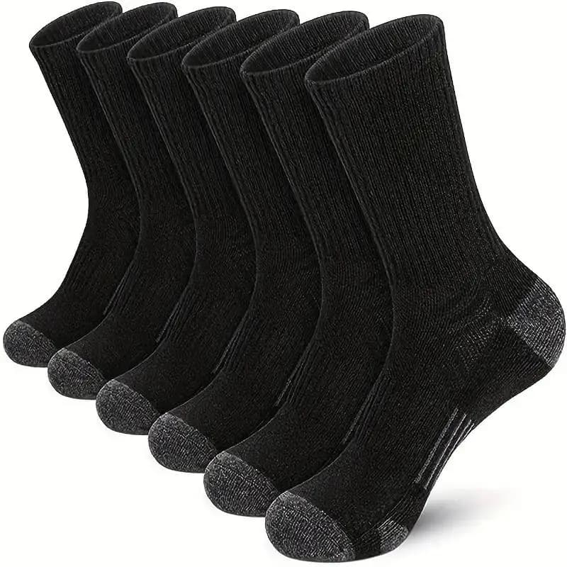 6 Pairs of High-Density Buffered Running Socks - Ventilated for All-Day Comfort - Perfect for Outdoor Sports