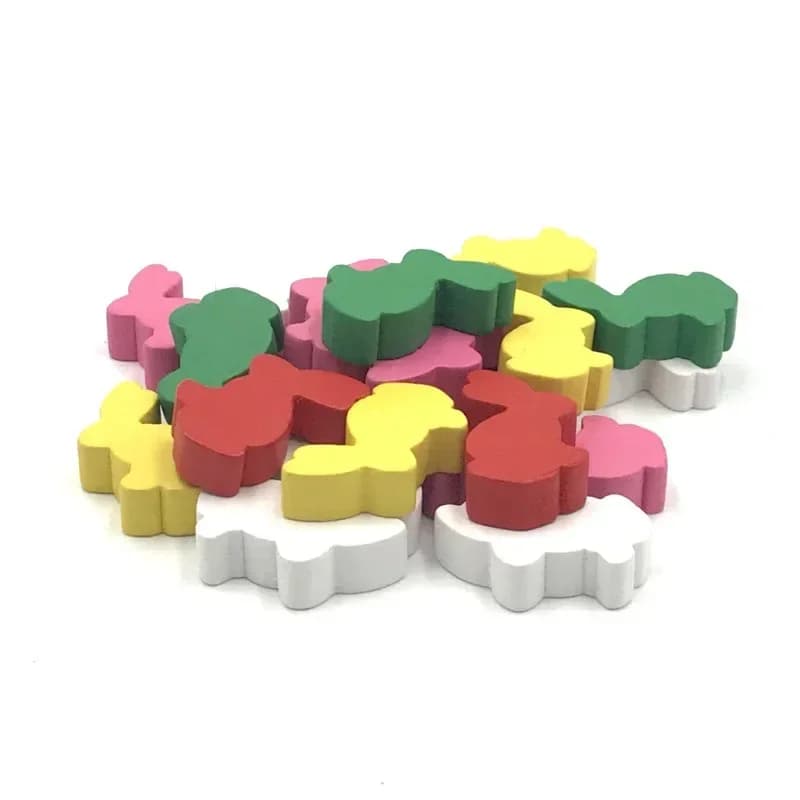 6 pezzi/set pezzi degli scacchi di coniglio fai da te accessori per giochi di carte 6 colori giochi in legno